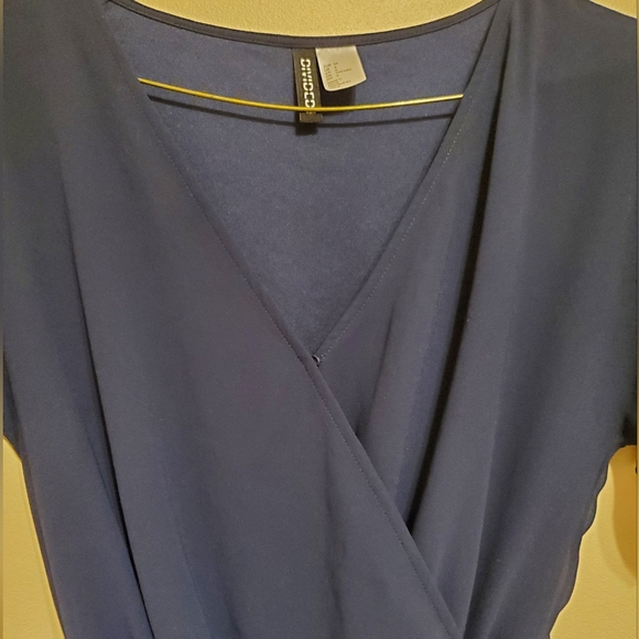 Navy lined short romper - Picture 3 of 8